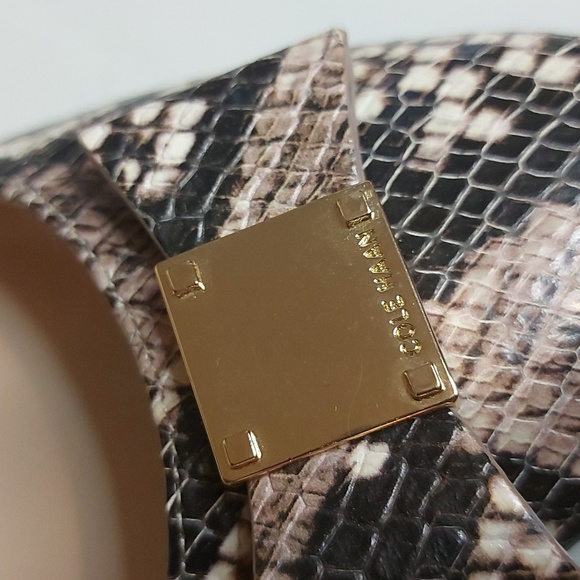 Cole Haan Snakeskin Print Leather Heel with Bow - Picture 5 of 6